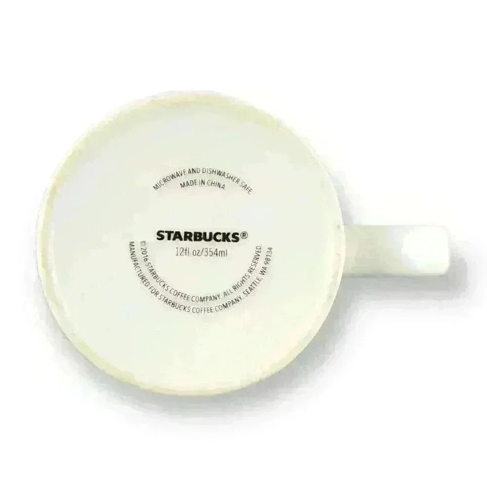 Starbucks Coffee Holiday 2016 Green Christmas Ornaments 12 oz Coffee Mug Tea Cup - Picture 6 of 6
